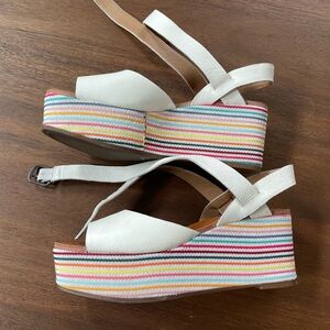 Lucky Brand Multicolor Heeled Platform Sandals